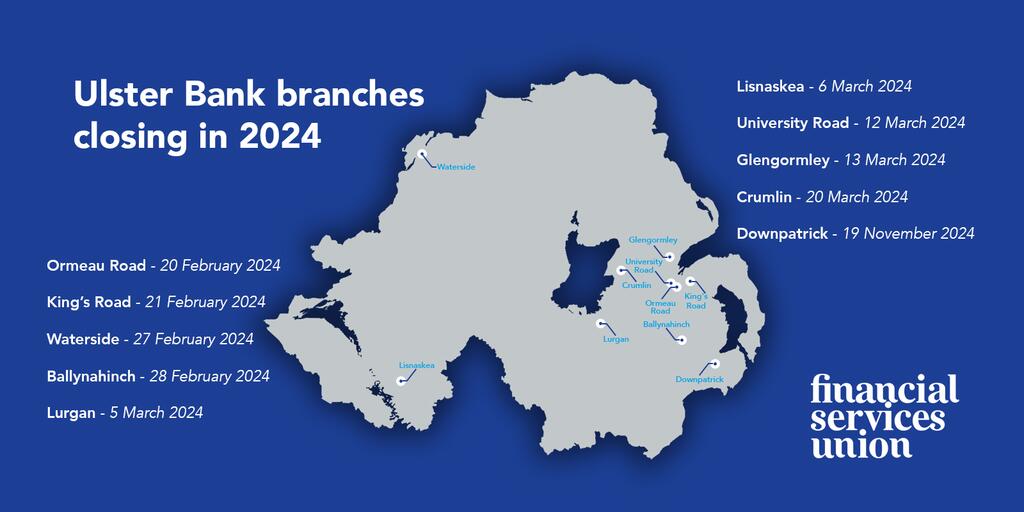 Ulster Bank Branch Closures Financial Services Union